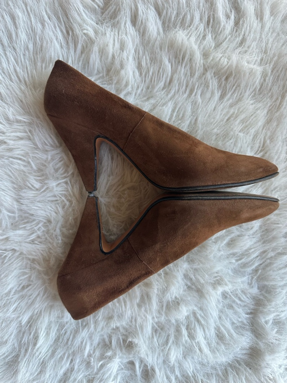 Vintage from 1998 Chestnut Brown Suede Pointed-Toe Pumps size 6 - Picture 3 of 16